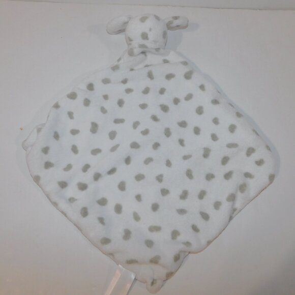 Angel Dear White Gray Polka Dot Dalmatian Dog Security Blanket Baby Lovey Nunu - Picture 5 of 5